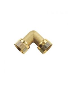 Winkel aus Messing mit flachdichtenden Verschraubungen 1½"IG x 1½"IG