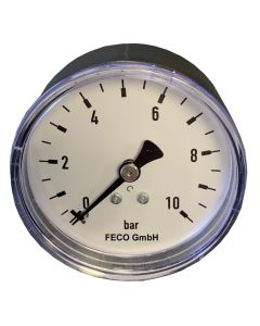 Manometer für Druckminderer ¨DM¨ & Durchflussmesser, 0 bis 10 bar, Anschluss 1/4" hinten