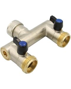 2fach Verteiler aus Messing 1"